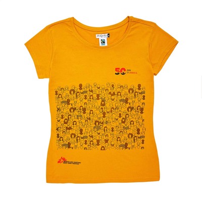 T-shirt solidale donna People  giallo ocra