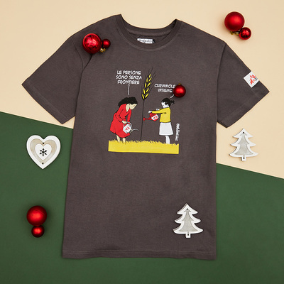 T-shirt grigia unisex Mauro Biani per MSF