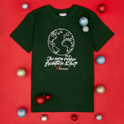 T-shirt unisex verde foresta Io non vedo Frontiere
