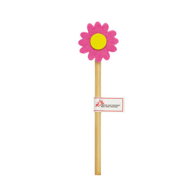 Matita in carta riciclata arcobaleno con fiore violetto