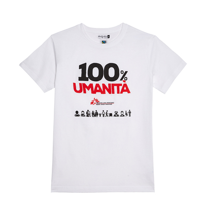 T-shirt unisex bianca 100% Umanità