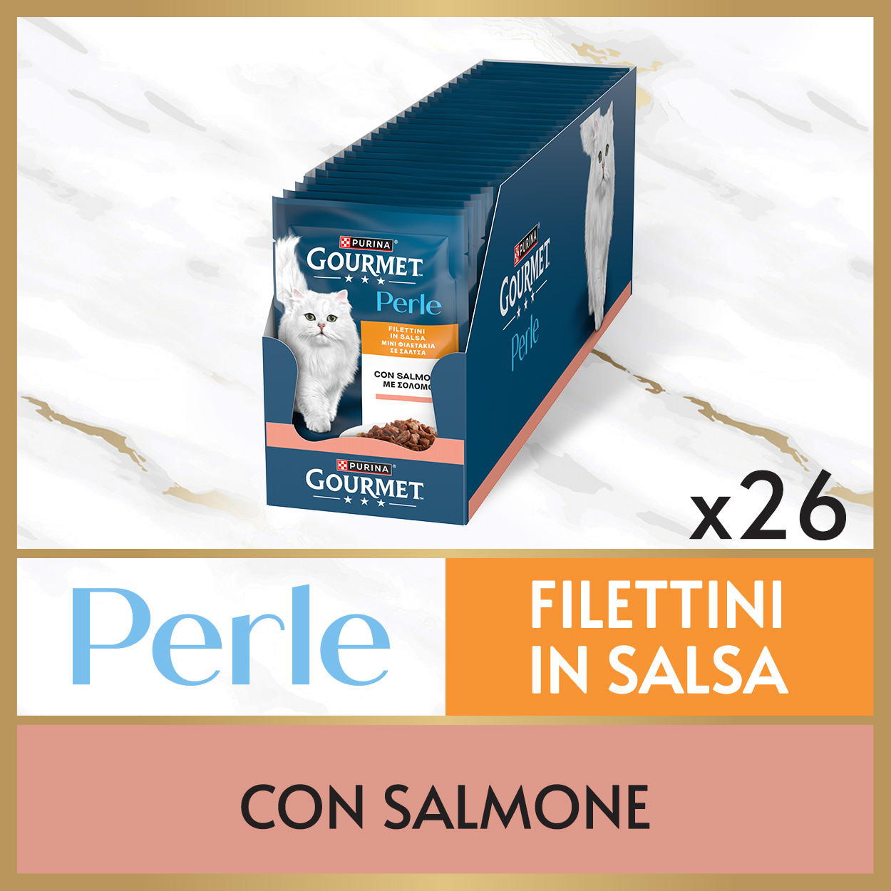 GOURMET® Perle Gatto Filettini in Salsa con Salmone