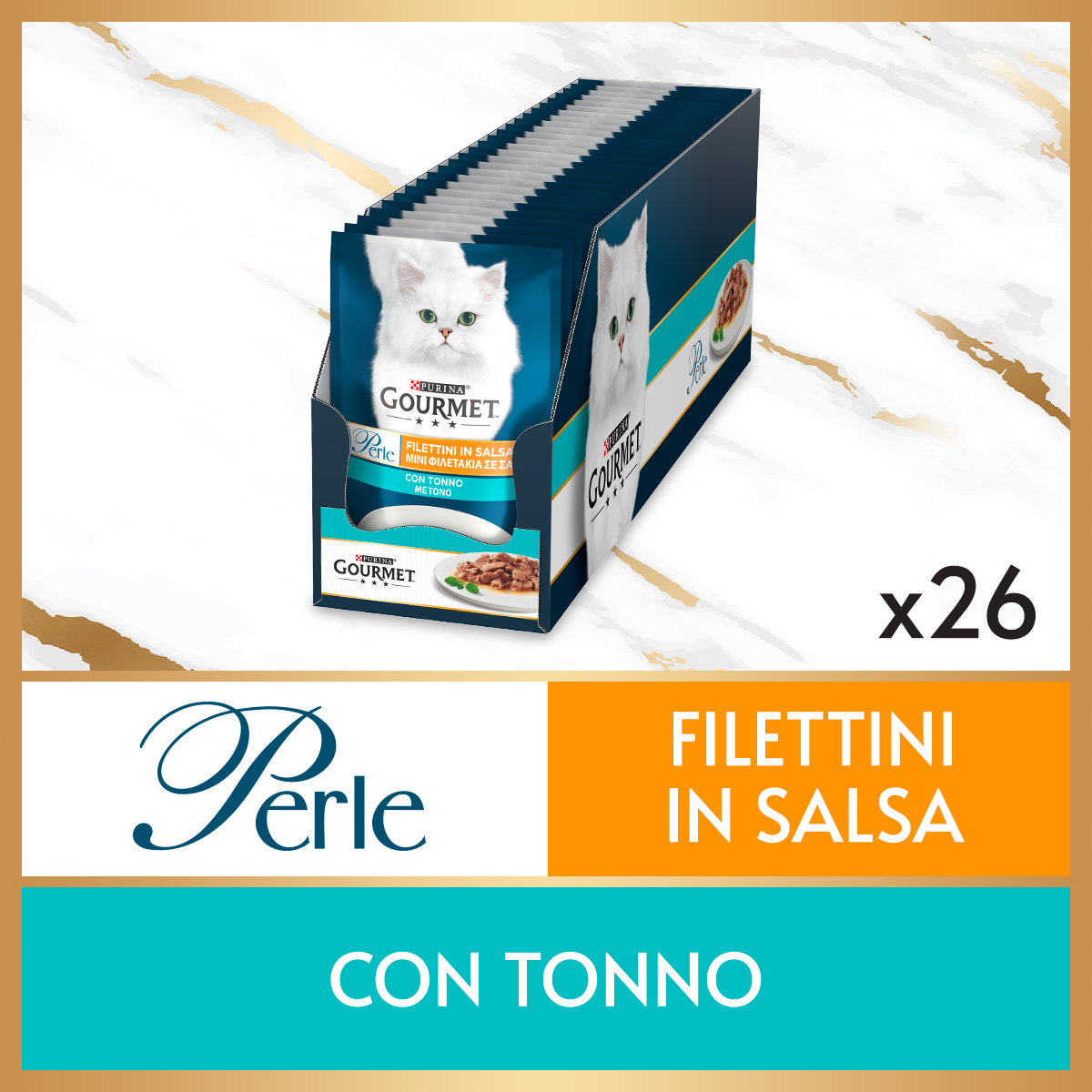 GOURMET® Perle Gatto Filettini in Salsa con Tonno