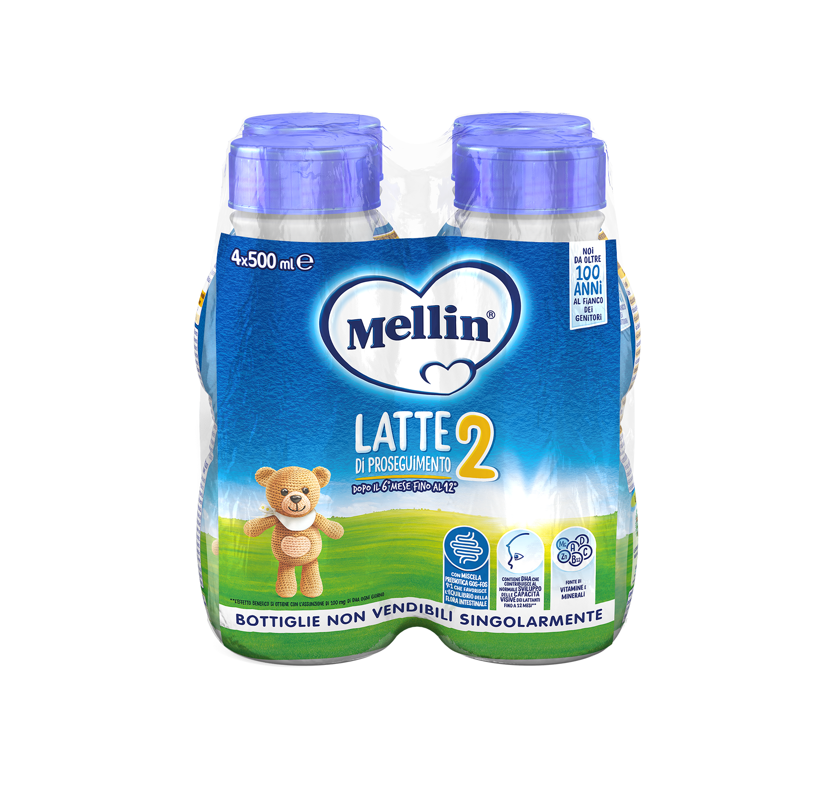 Latte Mellin 2 Liquido 4X500ml Confezione 4X500 ml | Mellin