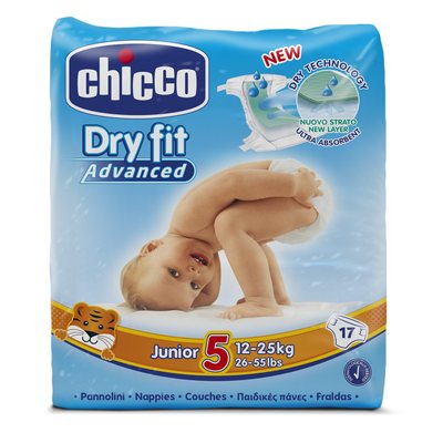 Fraldas Chicco Dry Fit Advanced T5 12-25kg (Pack pequeno)