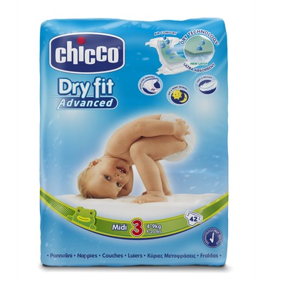 Fraldas Chicco Dry Fit Advanced T3 4-9kg (Pack grande)