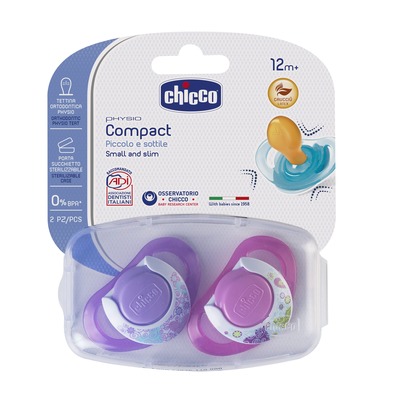 Chupetas Physio Compact Borracha Rosa