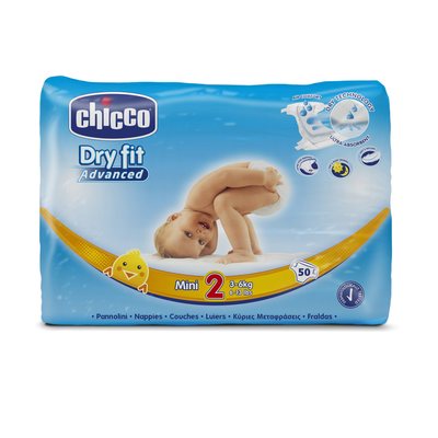 Fraldas Chicco Dry Fit Advanced T2 3-6kg(Pack grande)