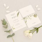 Partecipazione con invito e lista nozze botanica