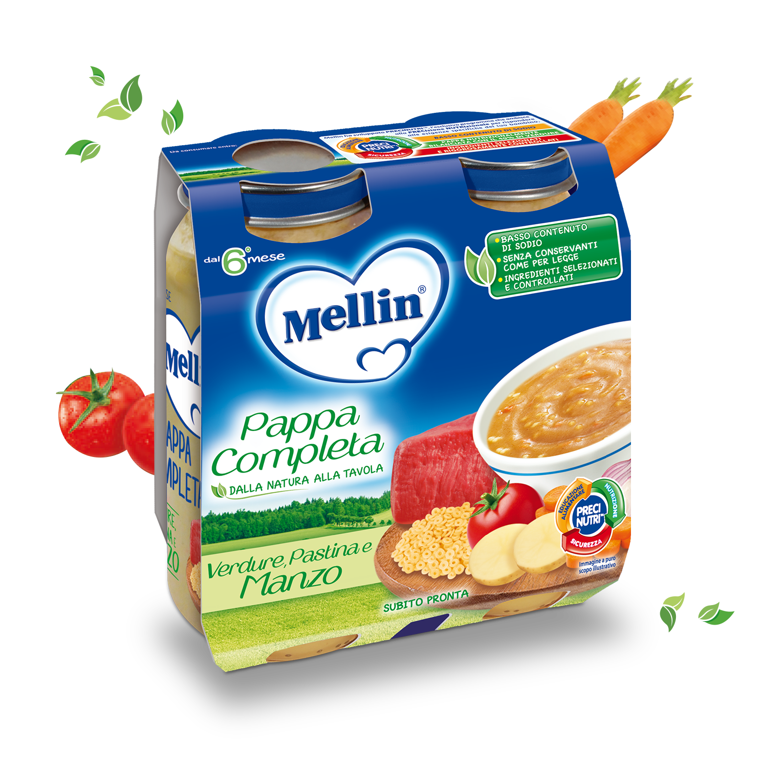 Pappa Completa Verdure Pastina Manzo | Mellin