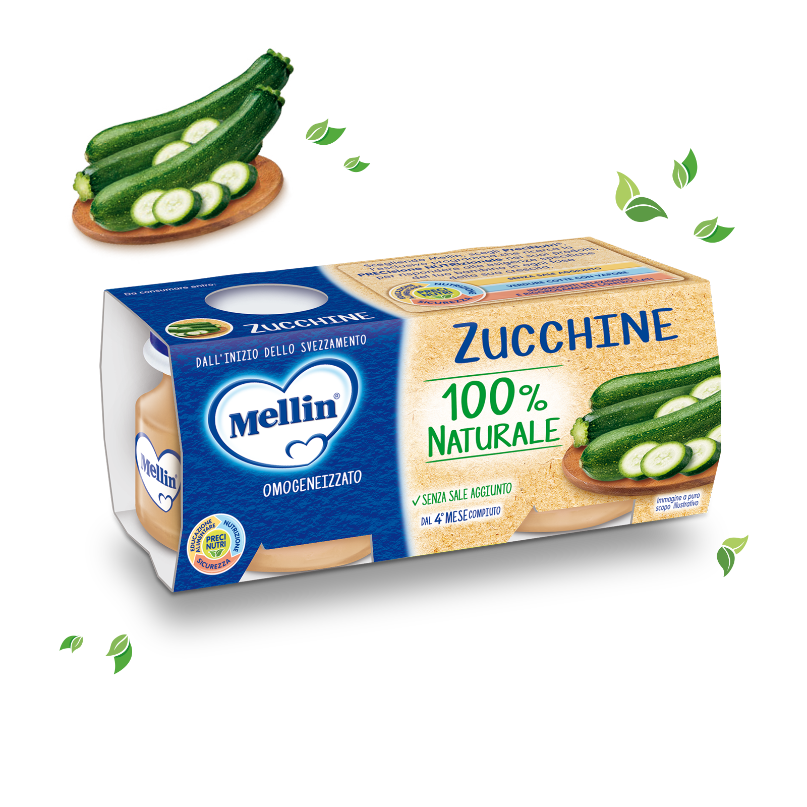 Zucchine Confezione da 160 g ℮ (2 vasetti x 80 g) | Mellin