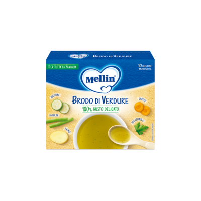 Mellin - Brodo di verdure Confezione da 80g (10 bustine x 8 g)
