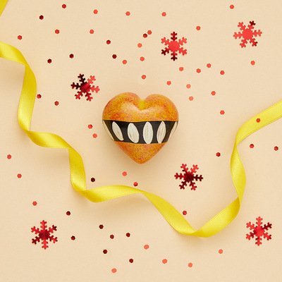 Cuore di pietra saponaria arancio e nero