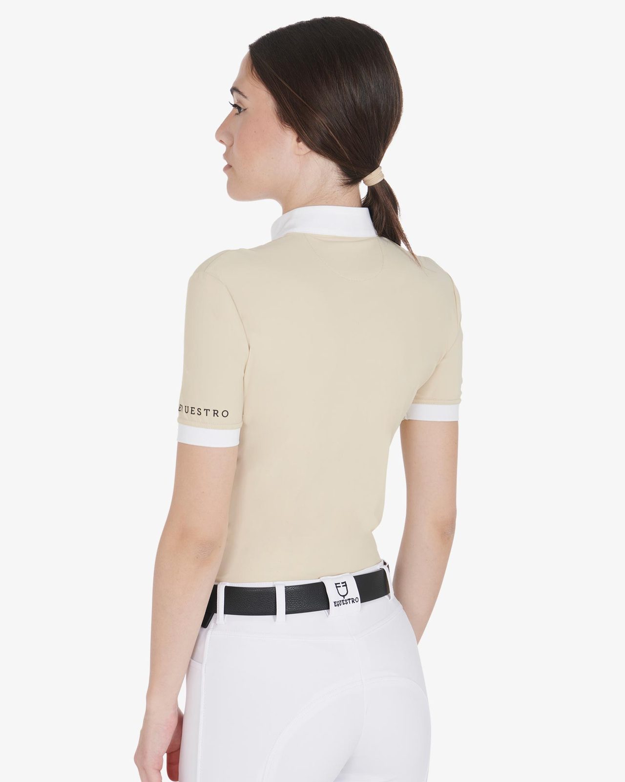 Polo donna slim fit cotone plissettato