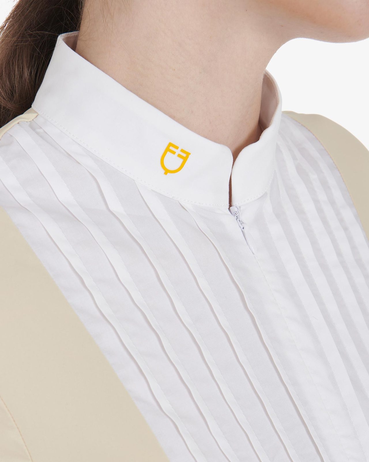 Polo donna slim fit cotone plissettato