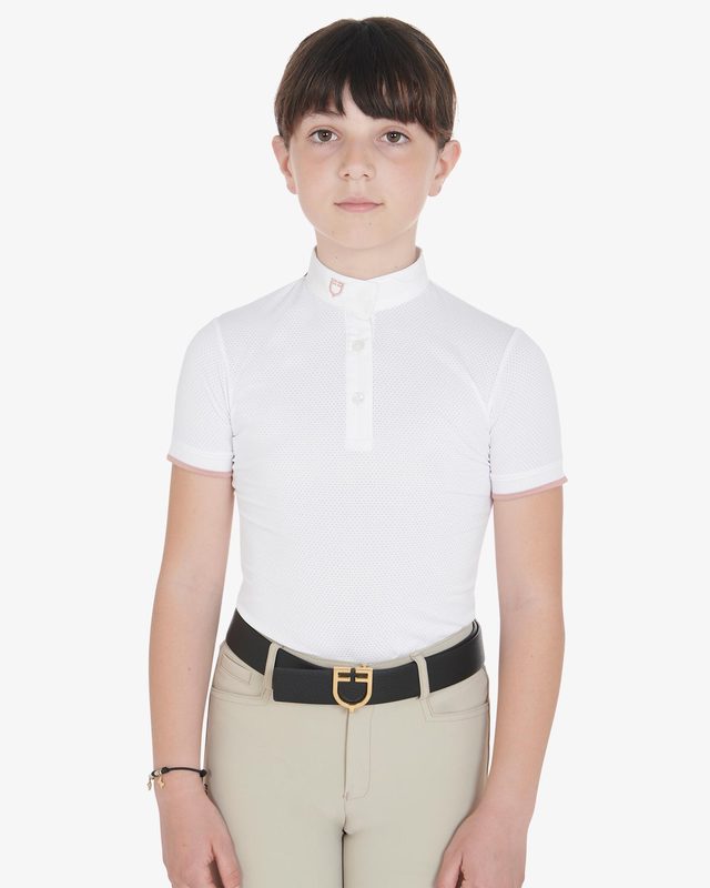 Girls' slim fit breathable competition polo shirt