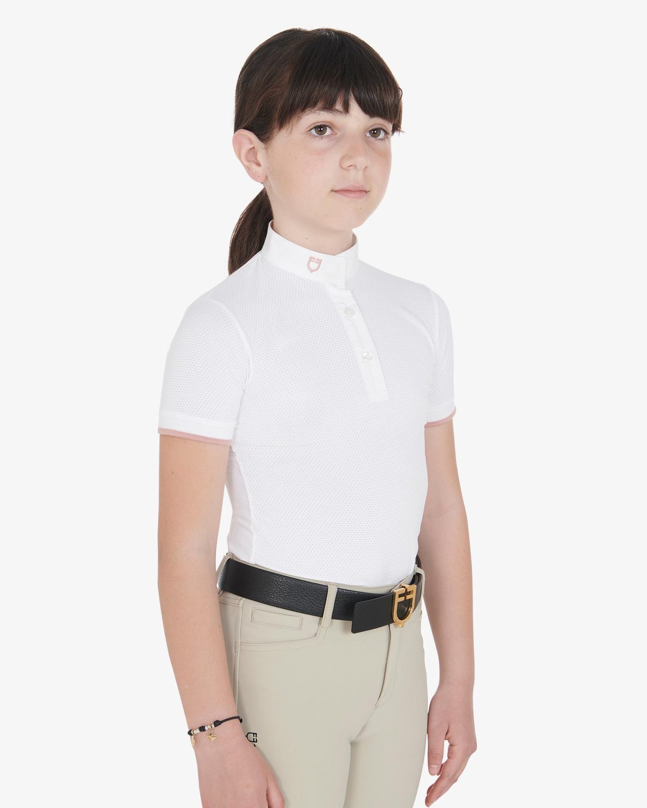 Polo bambina da concorso slim fit traspirante