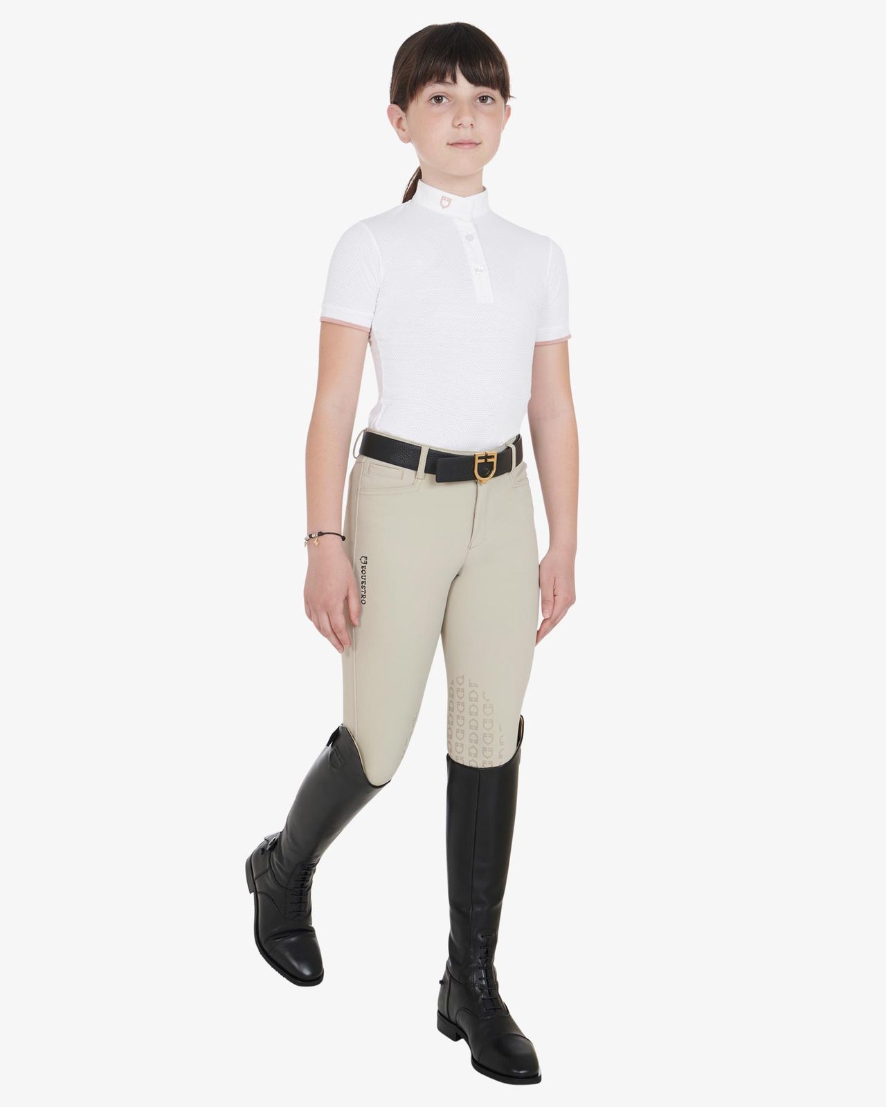 Polo bambina da concorso slim fit traspirante