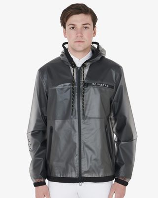 Men's transparent technical raincoat