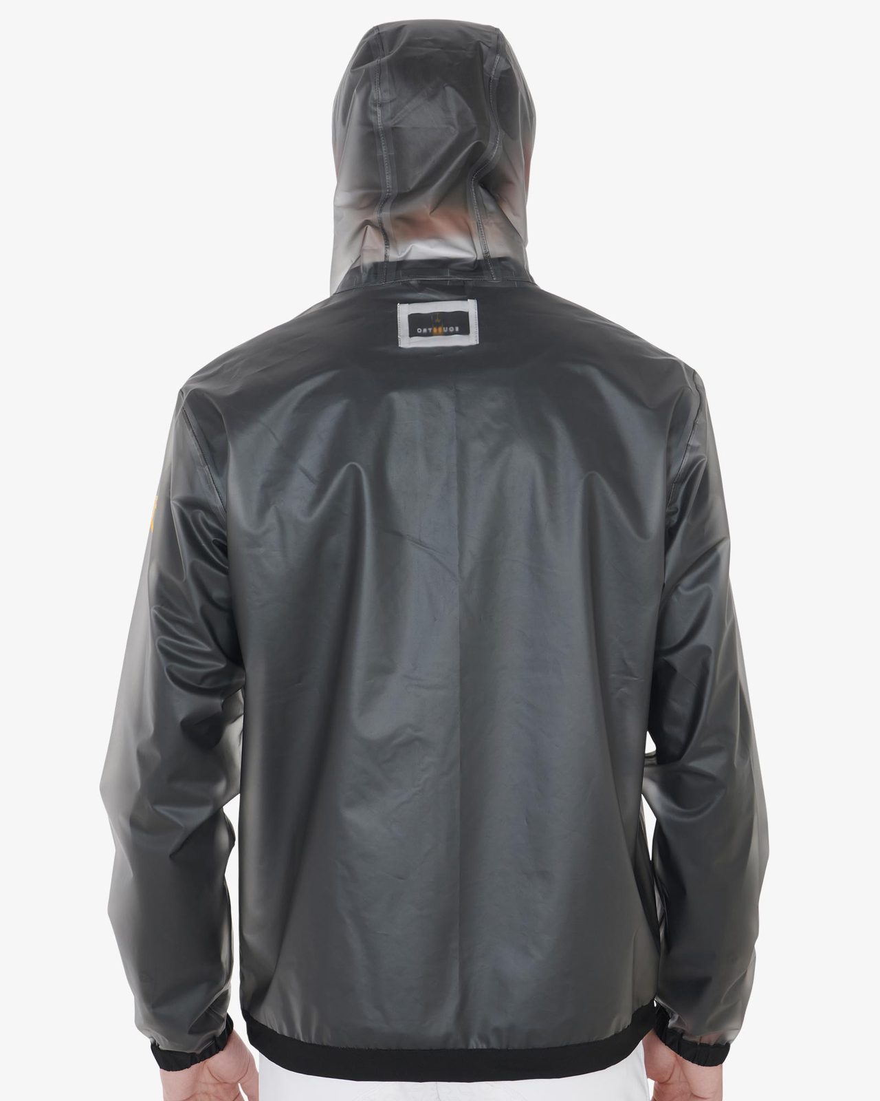 Men's transparent technical raincoat