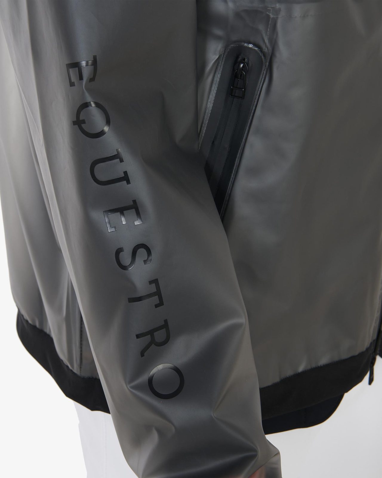 Men's transparent technical raincoat
