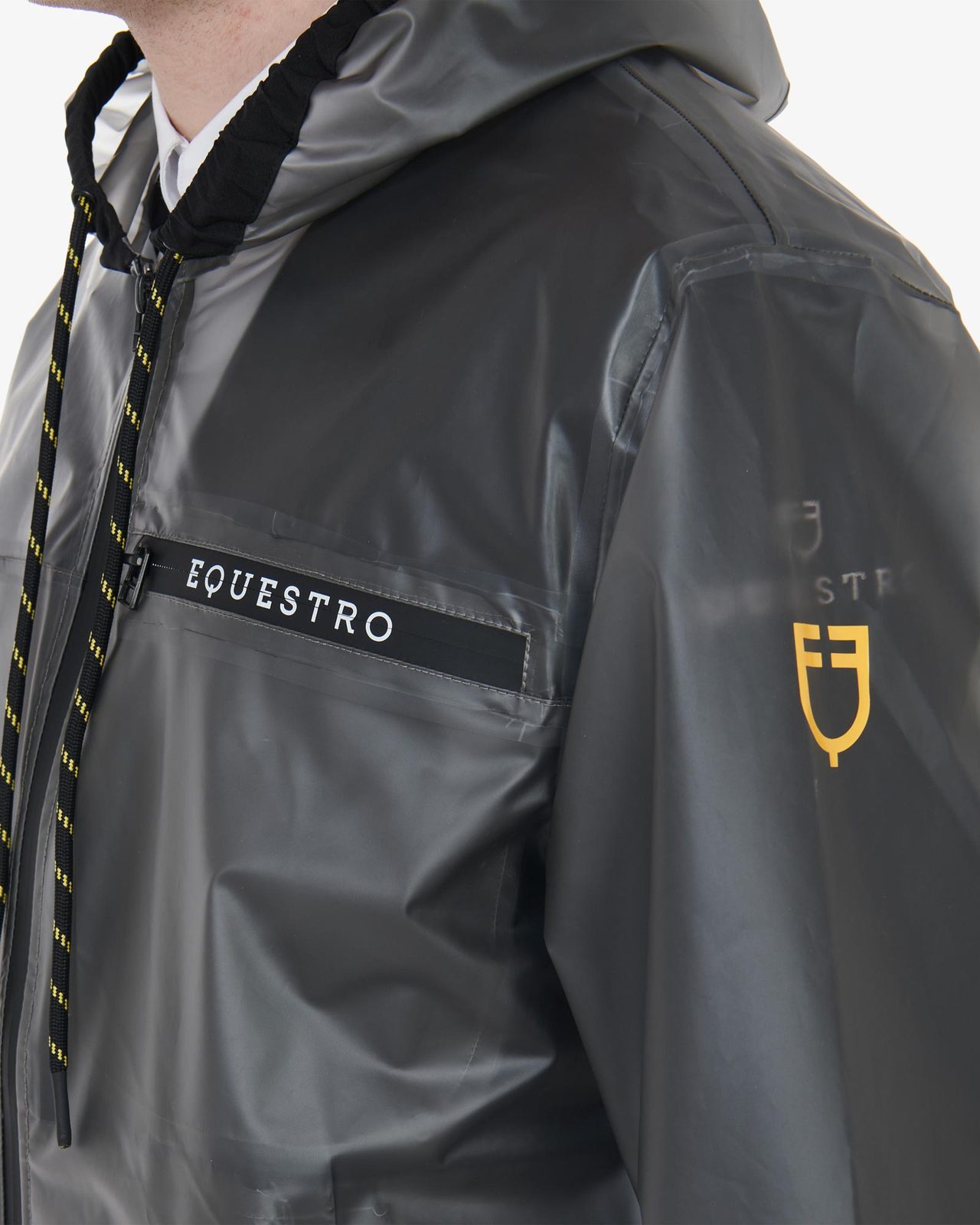 Men's transparent technical raincoat