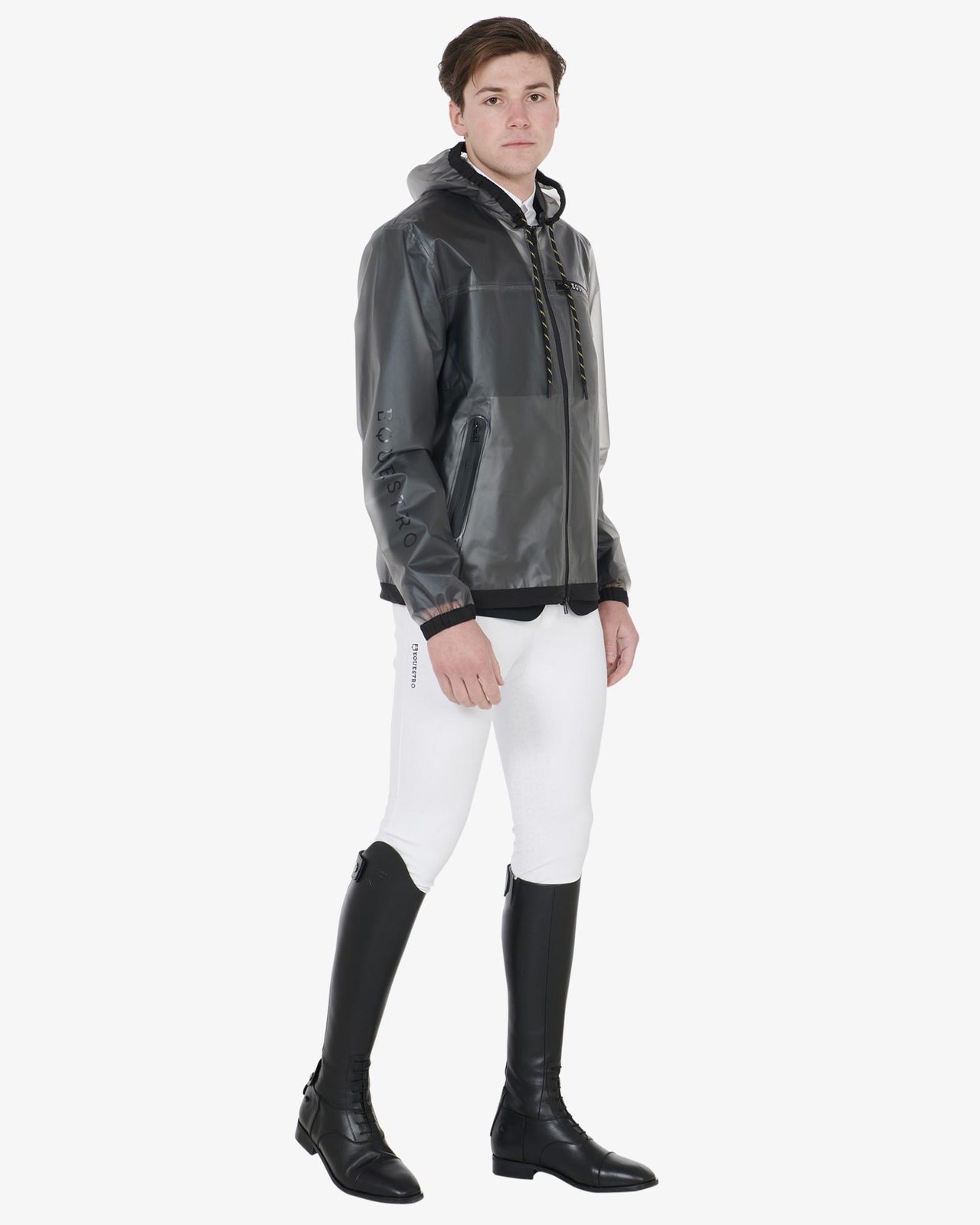 Men's transparent technical raincoat