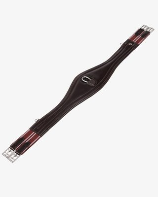 Leather jumping girth with elastic bands
