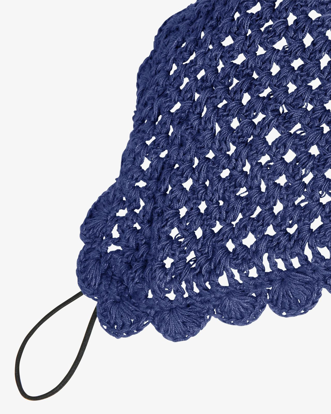 Knitted fly veil with elastic front strap