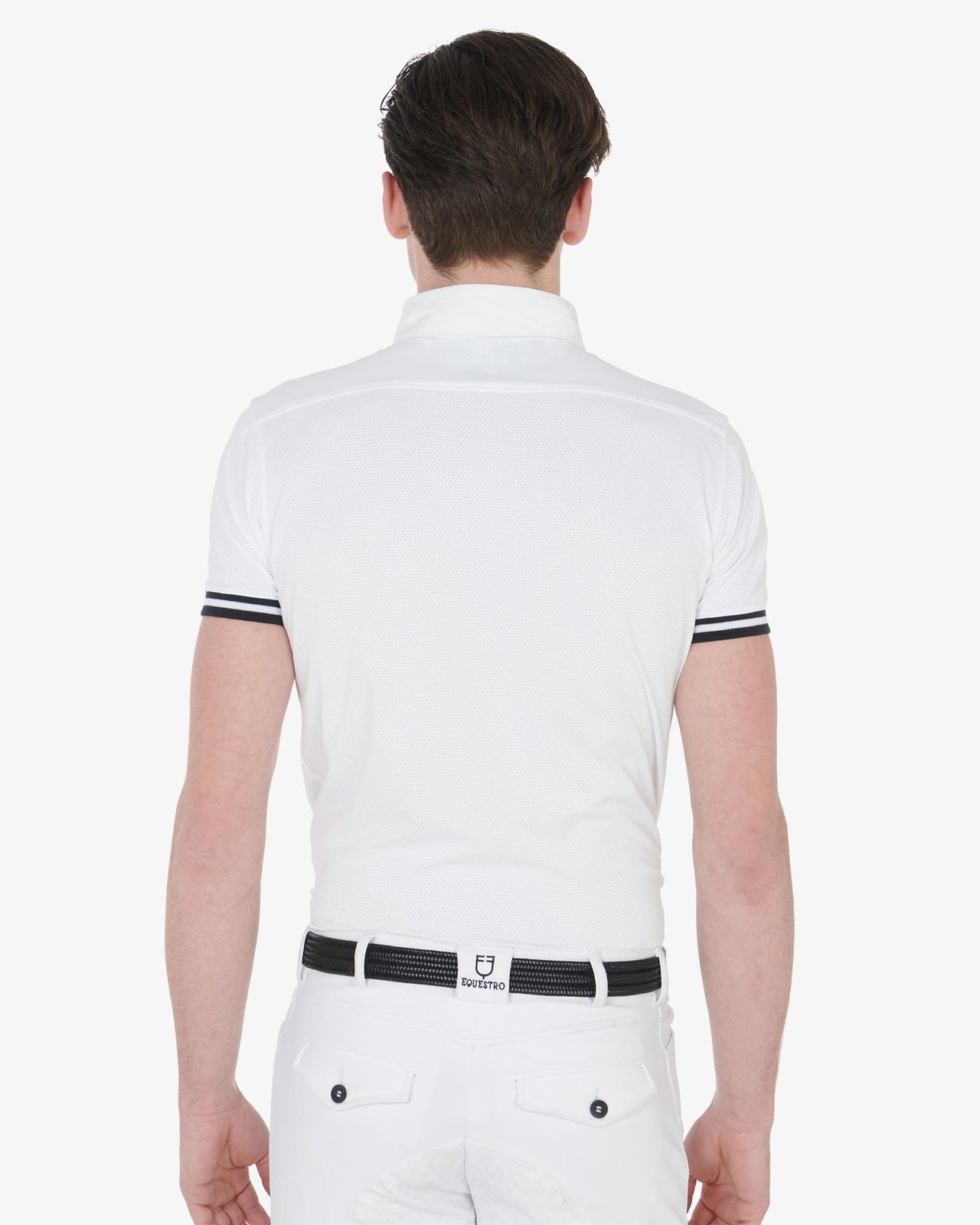 Polo uomo da concorso slim fit con inserti neri