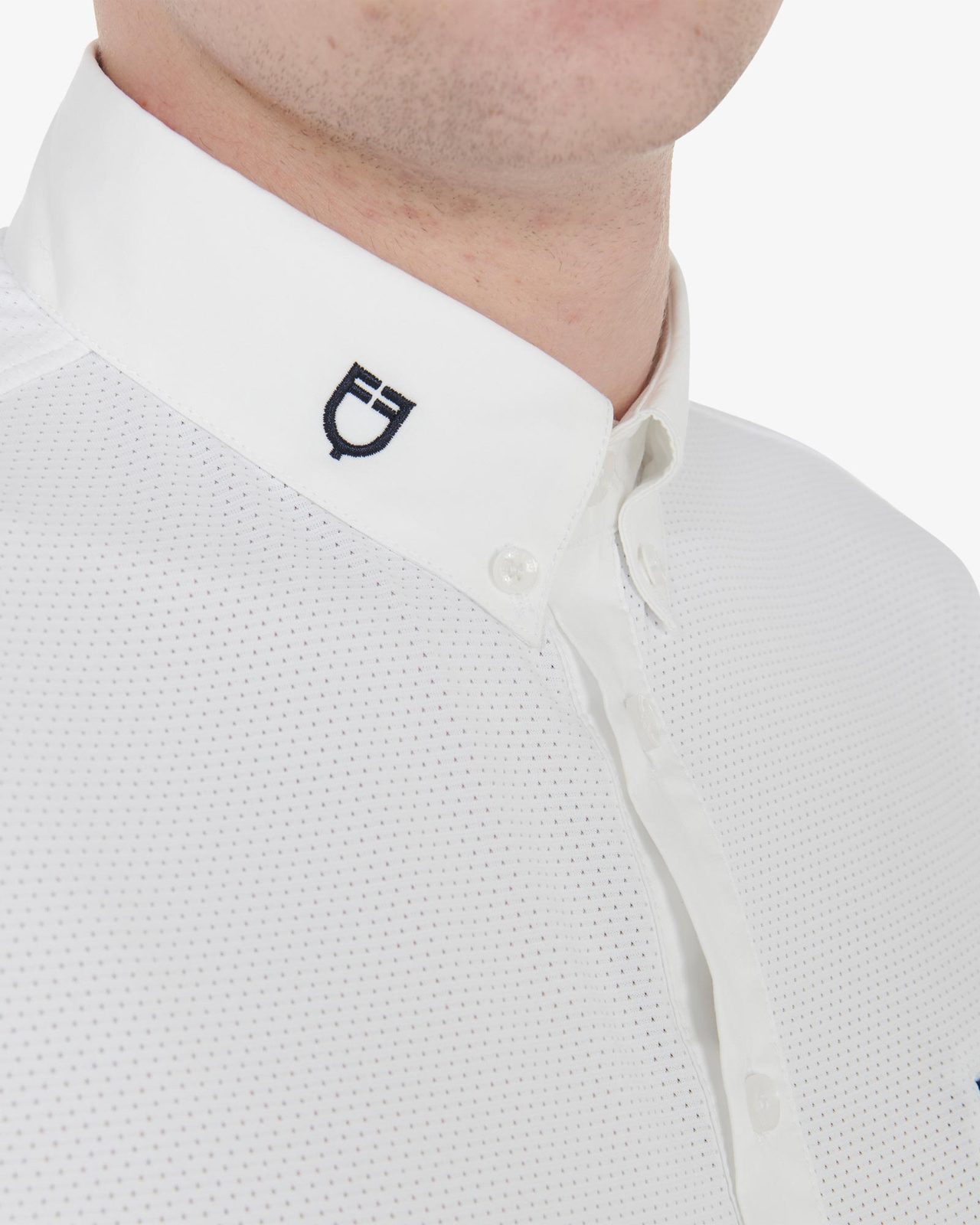 Polo uomo da concorso slim fit con inserti neri