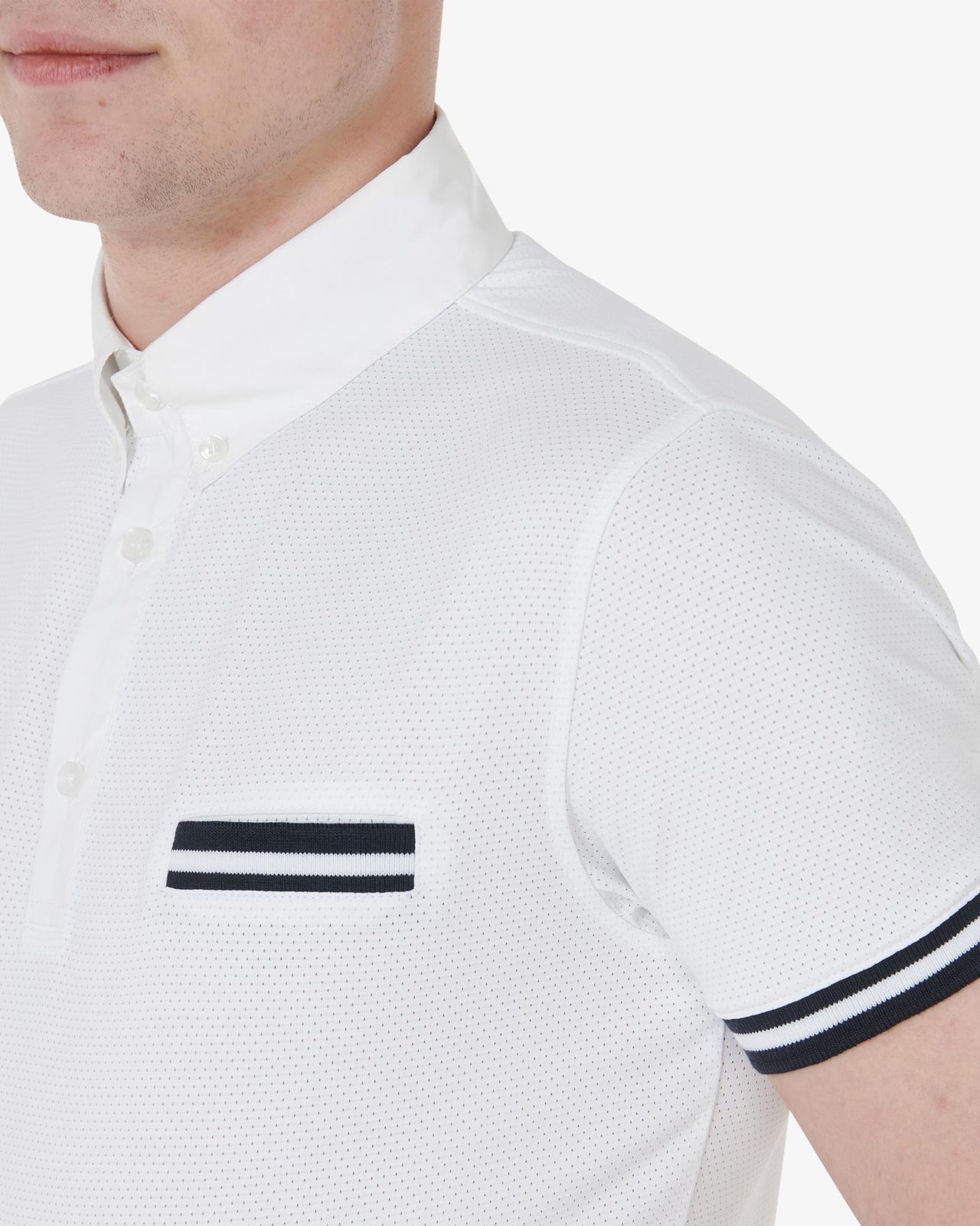 Polo uomo da concorso slim fit con inserti neri