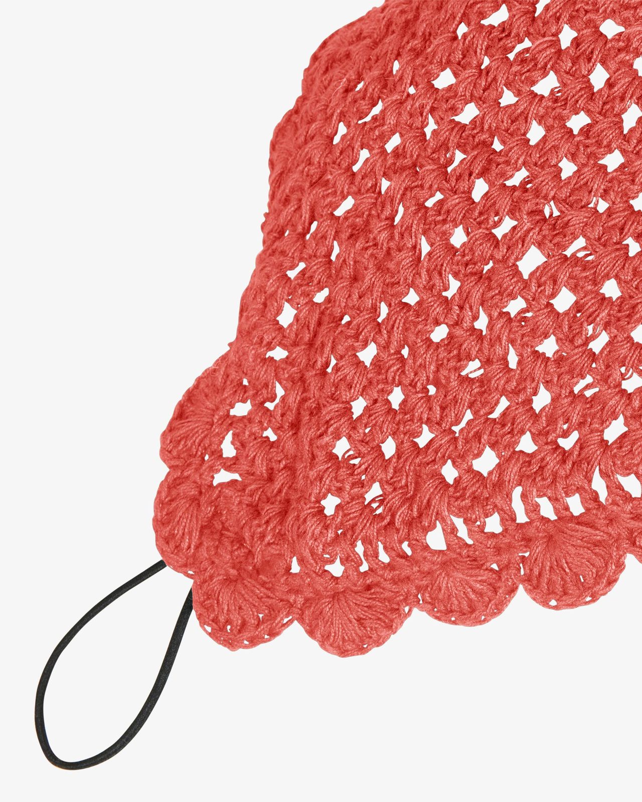 Knitted fly veil with elastic front strap
