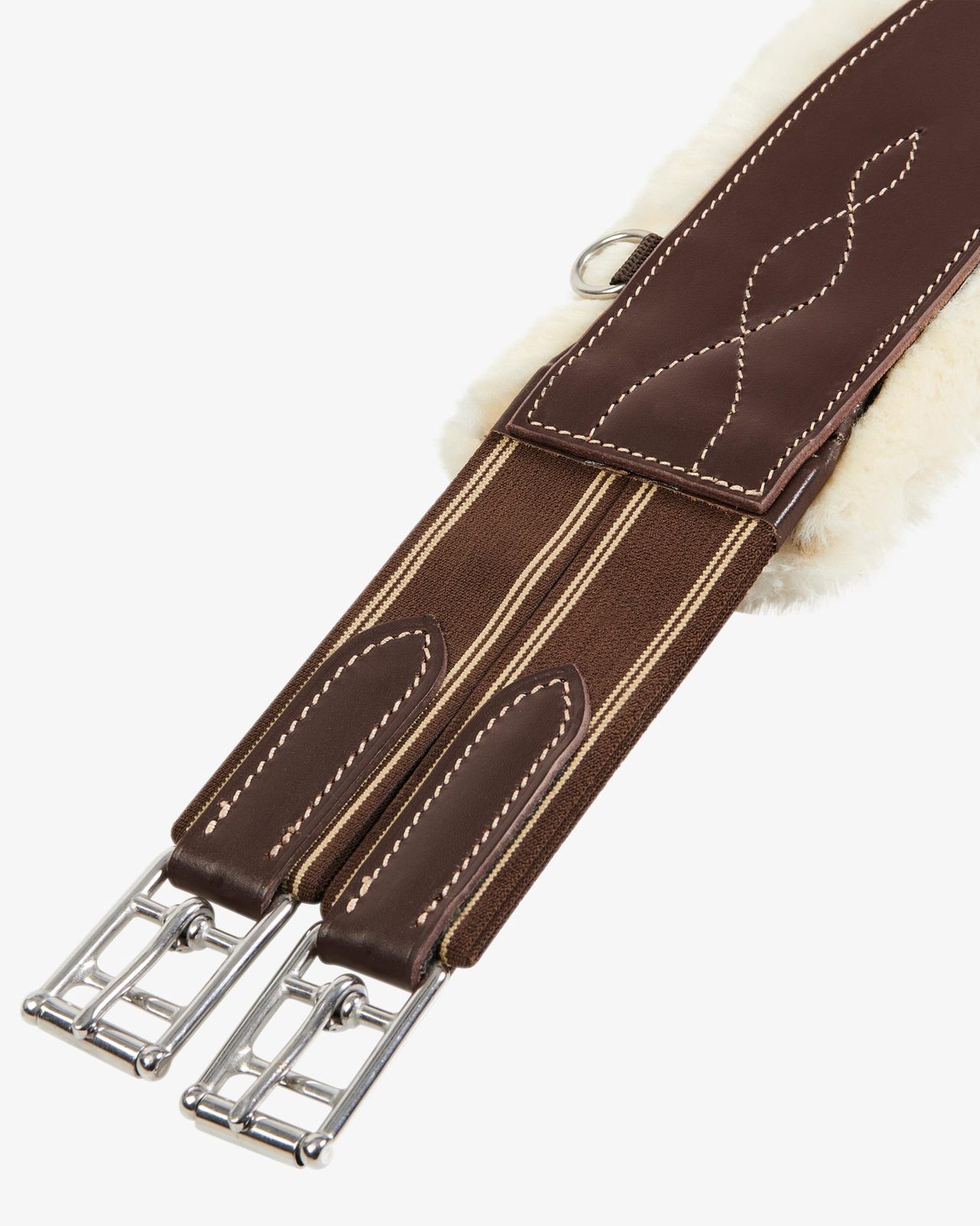 Jumping girth with synthetic lambskin
