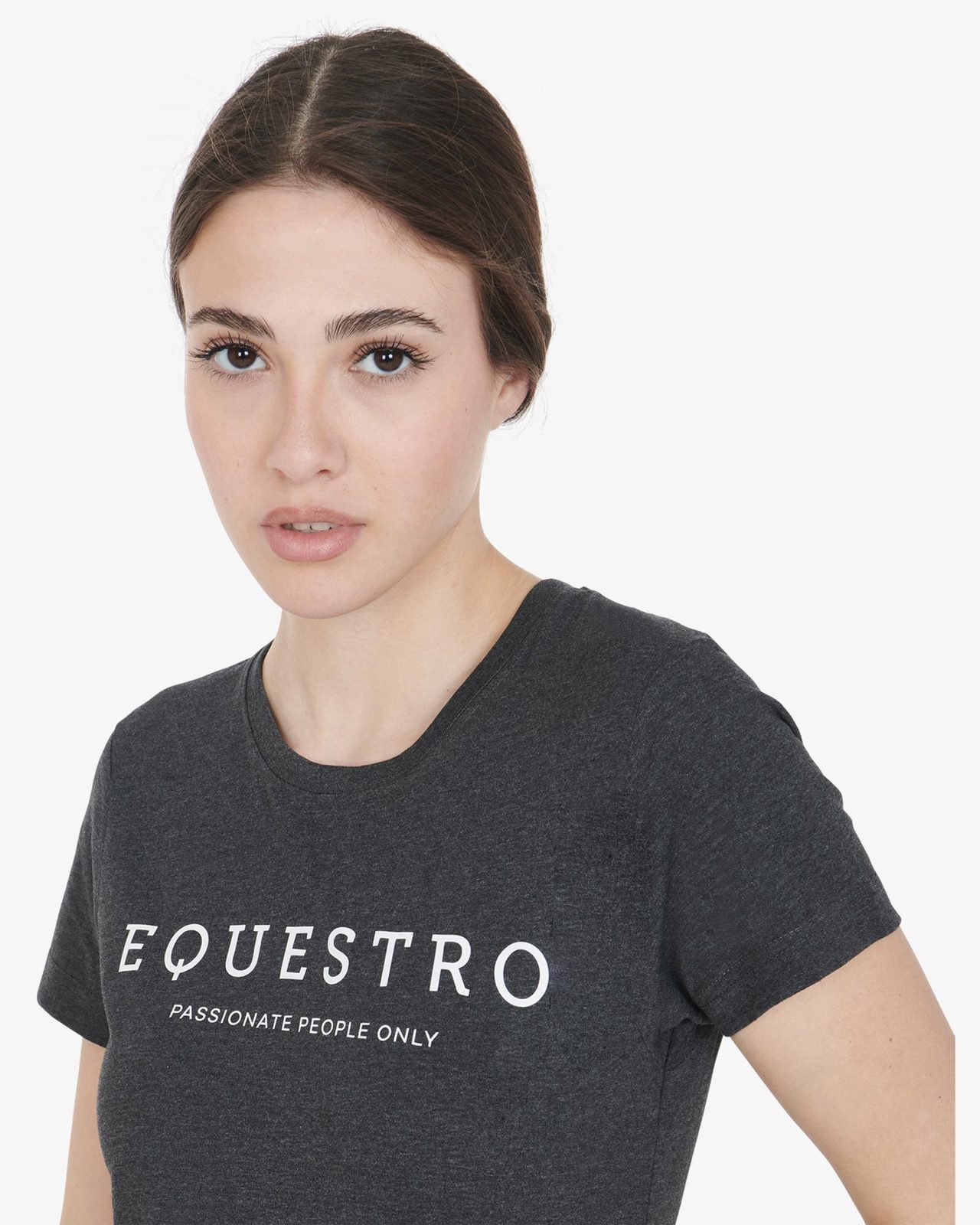 T-shirt donna slim fit con scritta Equestro