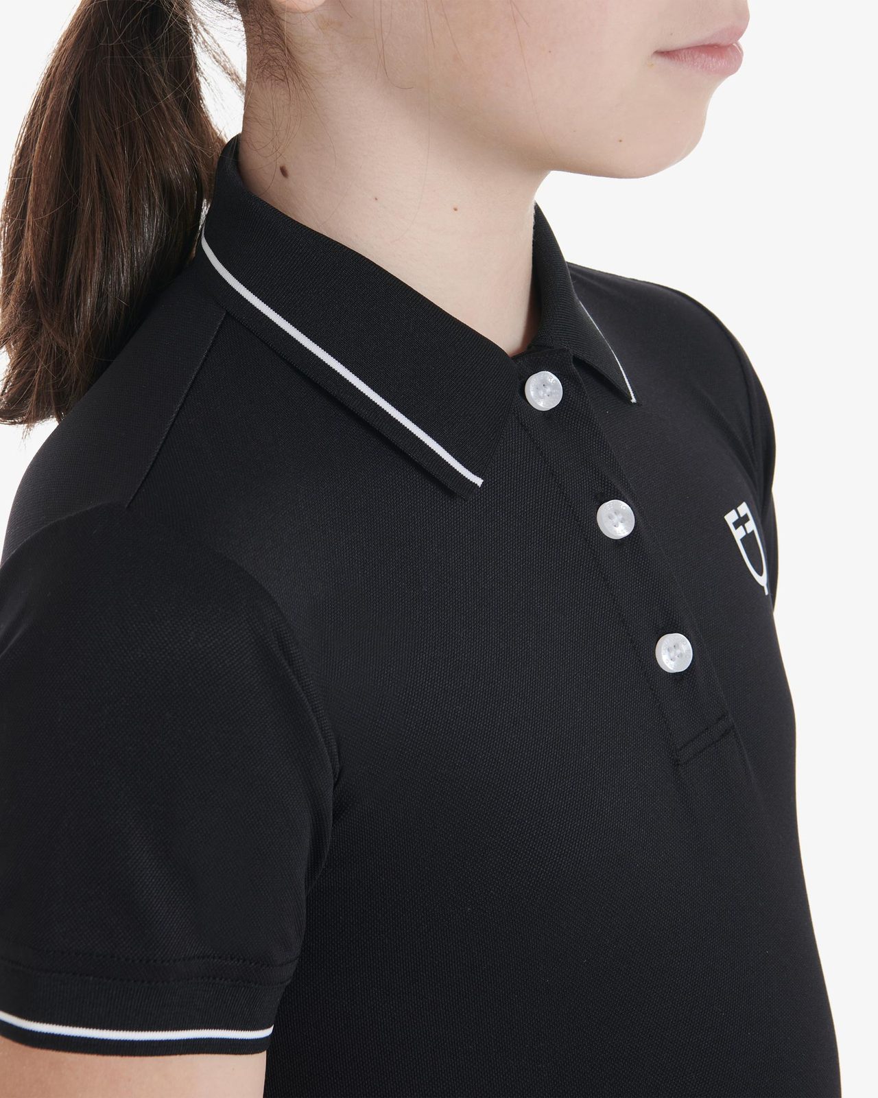 Kids' slim fit polo shirt in antibacterial technical fabric