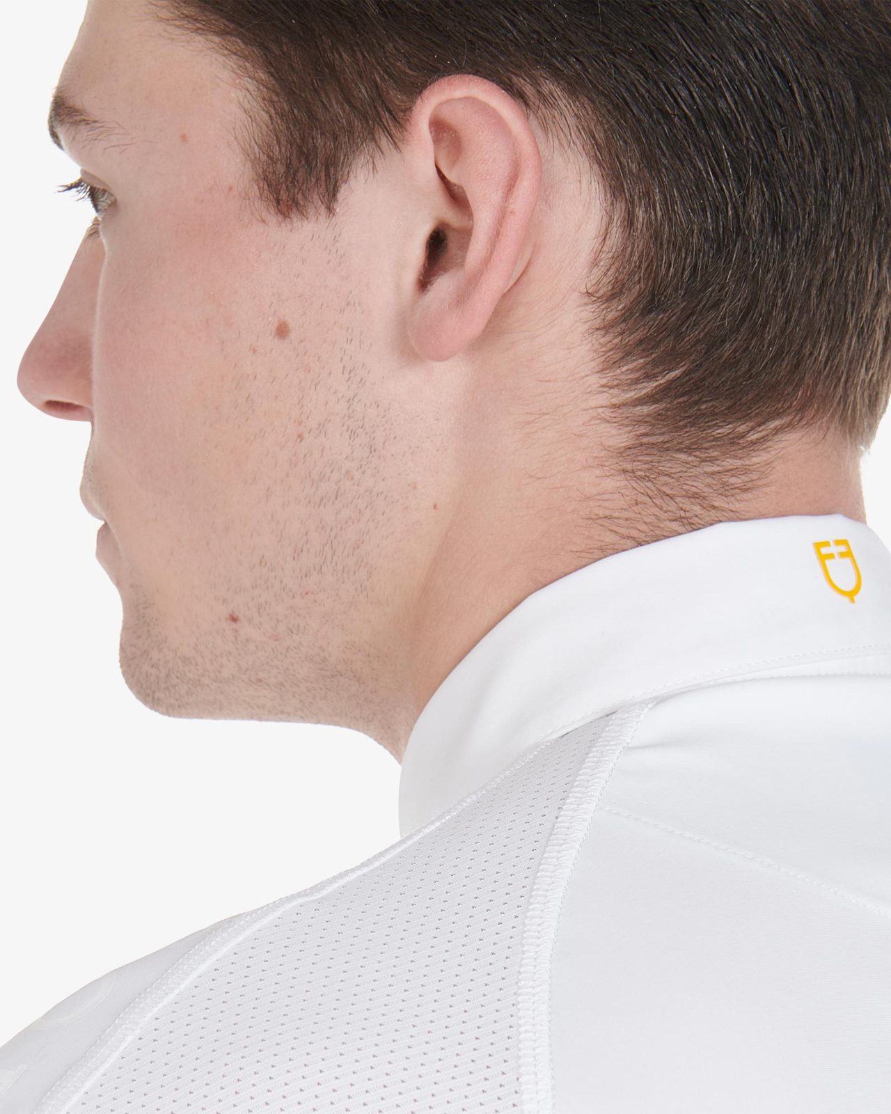 Polo uomo da concorso slim fit quattro bottoni