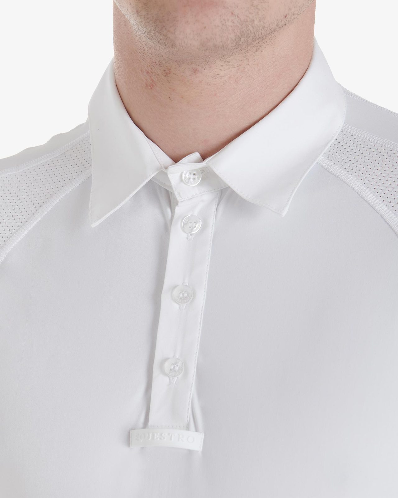 Polo uomo da concorso slim fit quattro bottoni