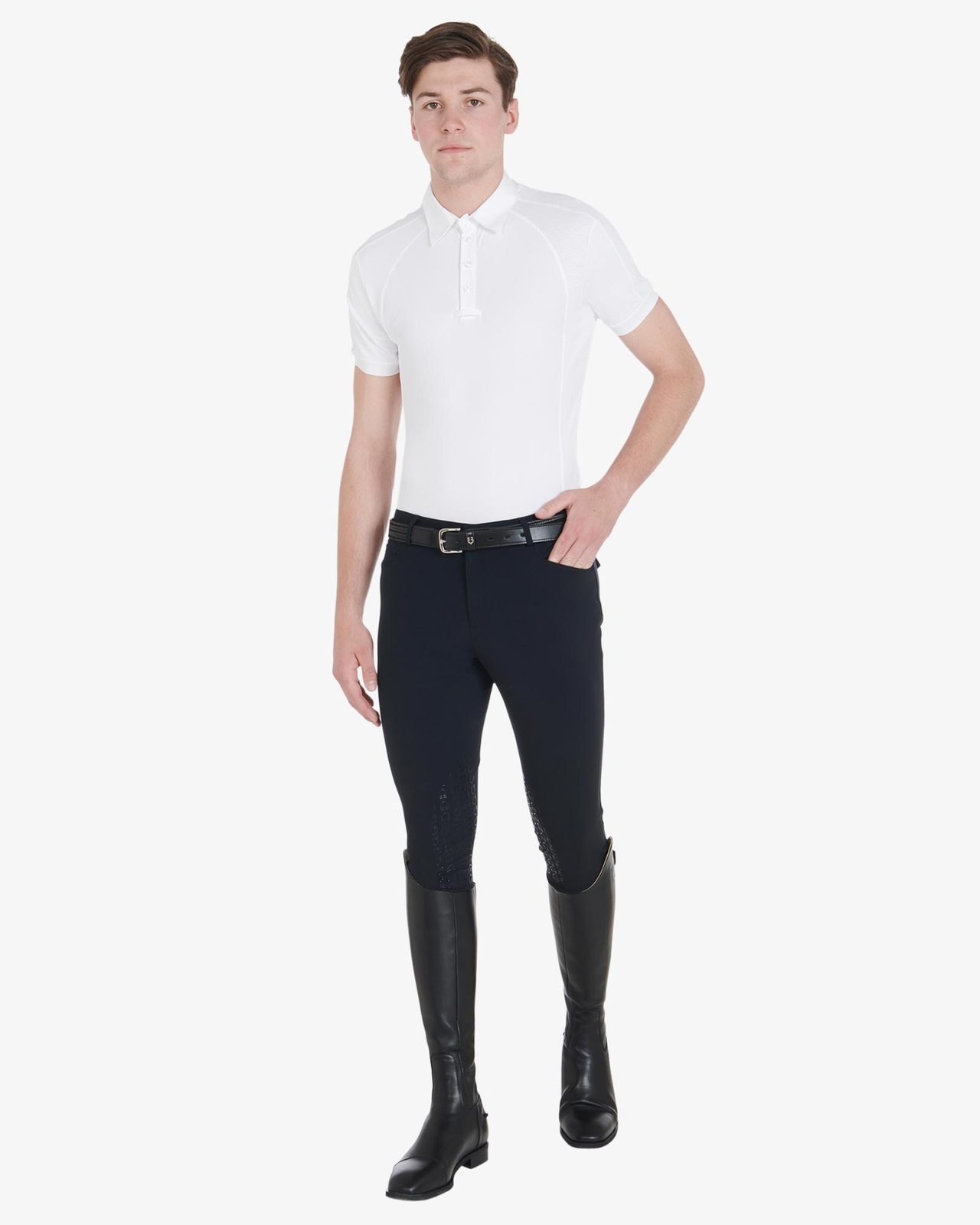 Polo uomo da concorso slim fit quattro bottoni