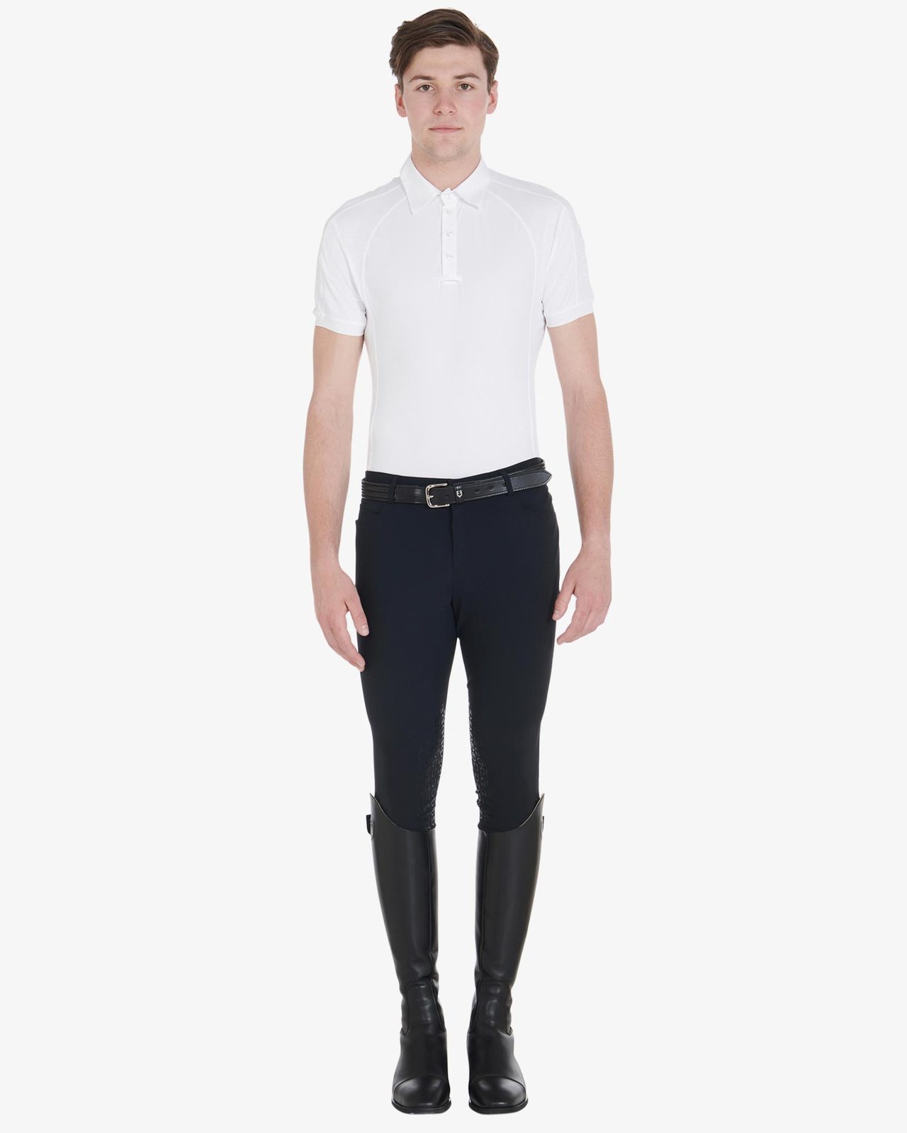 Polo uomo da concorso slim fit quattro bottoni