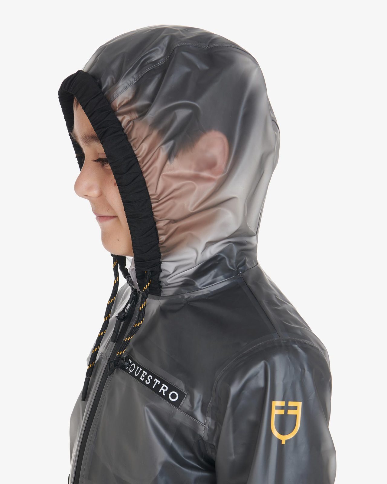 Kids' windproof zip hooded raincoat