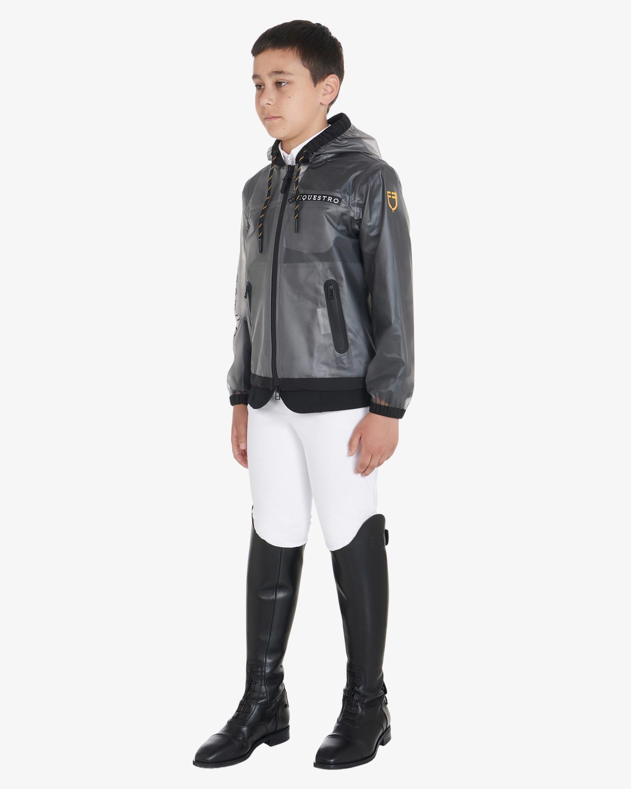 Kids' windproof zip hooded raincoat