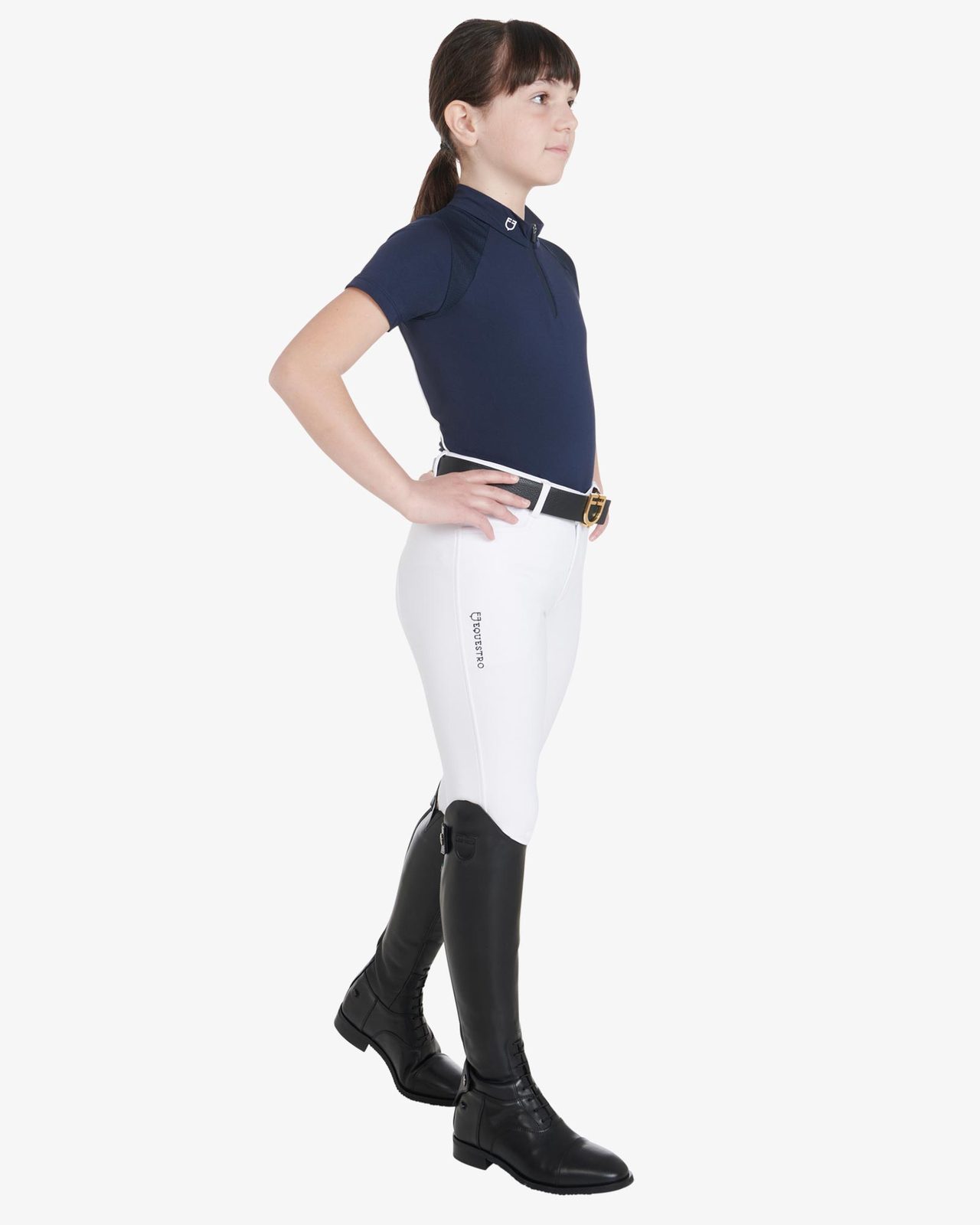 Kids' slim fit training polo shirt high performance