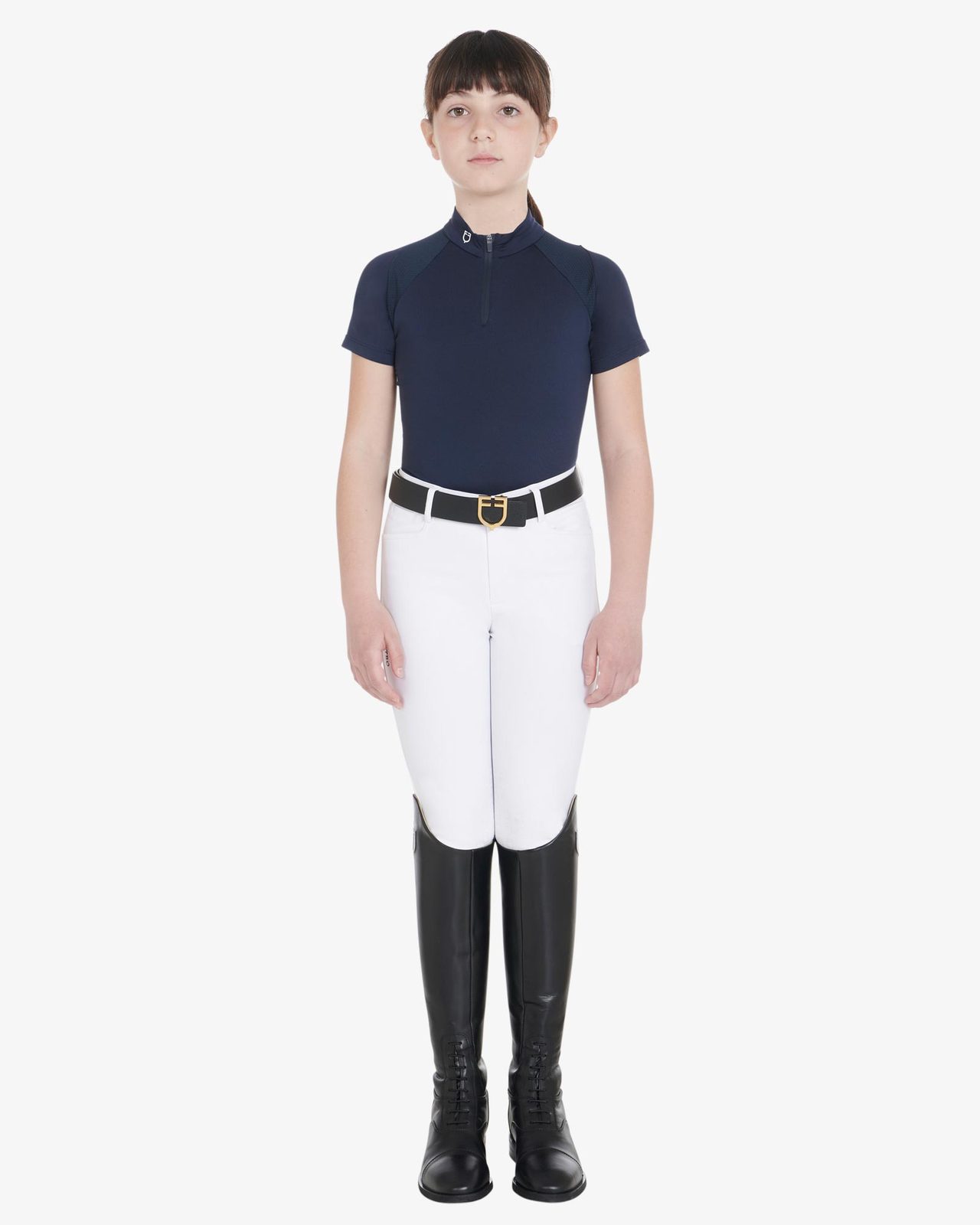Kids' slim fit training polo shirt high performance