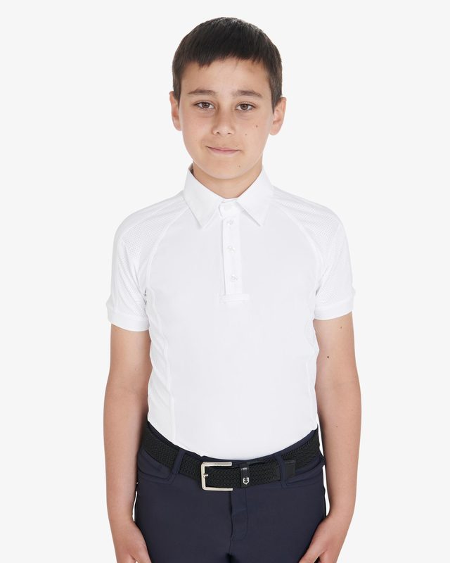 Polo bambino da concorso slim fit quattro bottoni