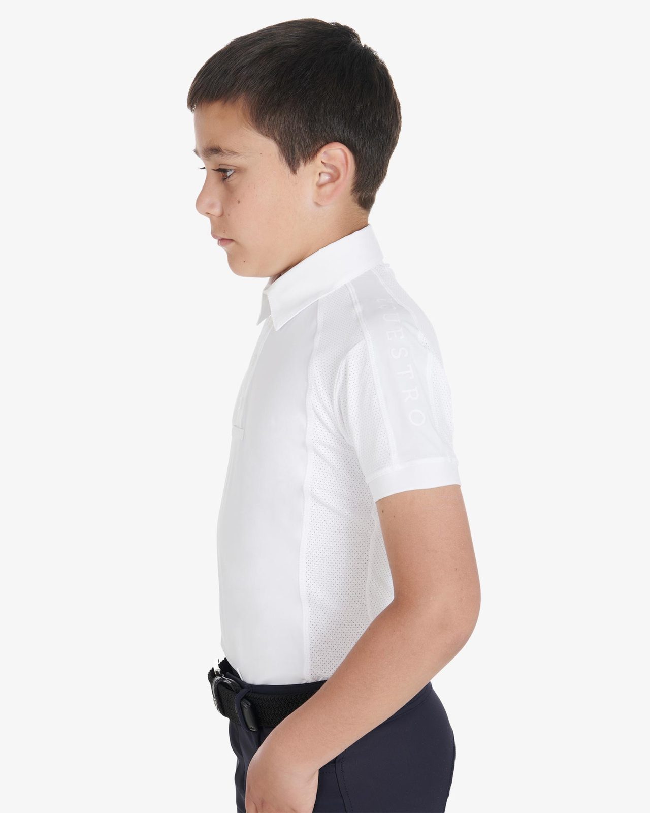 Polo bambino da concorso slim fit quattro bottoni