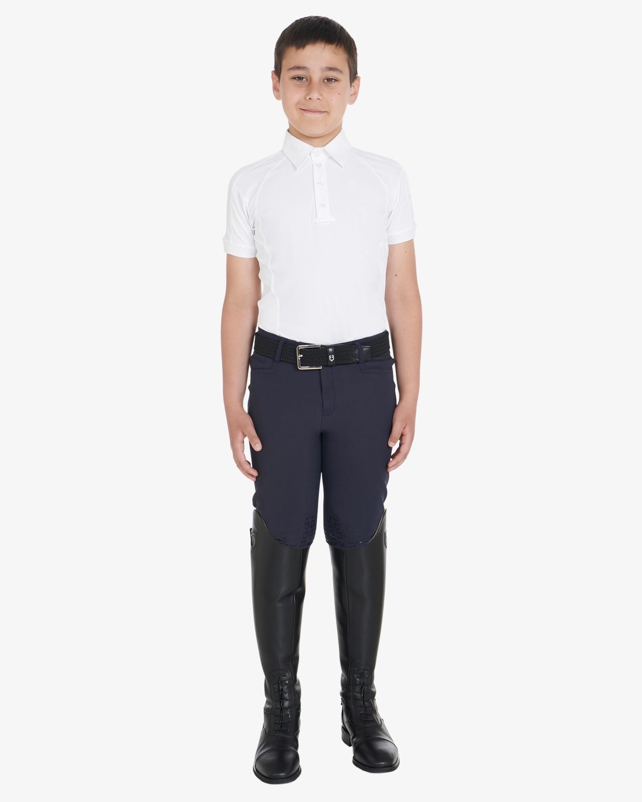 Polo bambino da concorso slim fit quattro bottoni