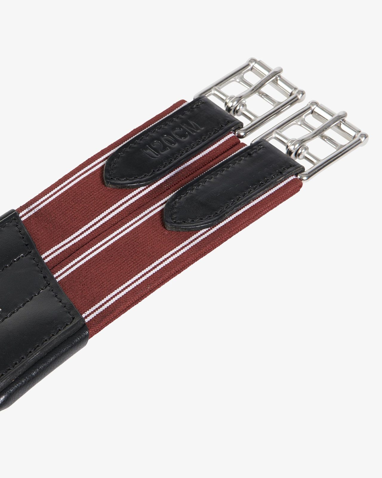 Jumping girth in leather with protectors