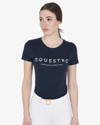 T-shirt donna slim fit con scritta Equestro
