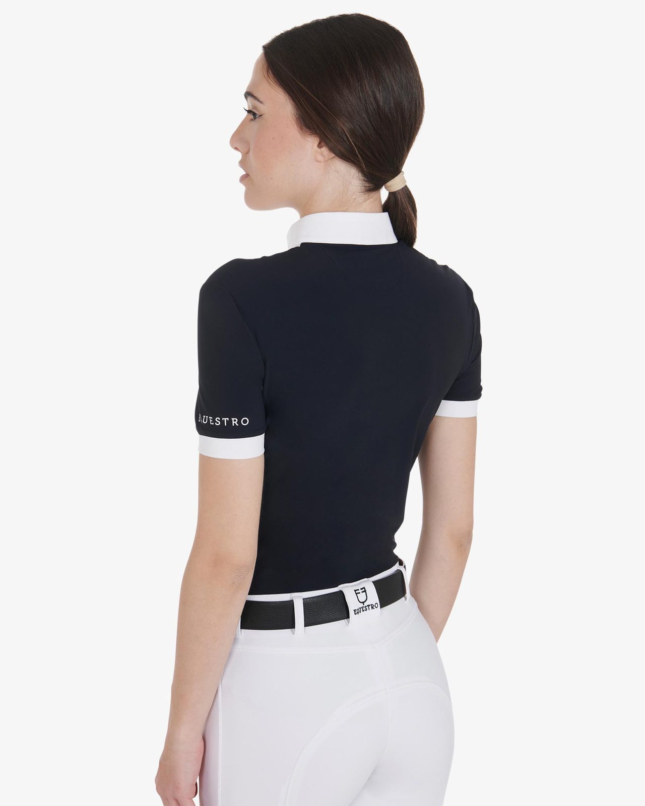 Polo donna slim fit cotone plissettato